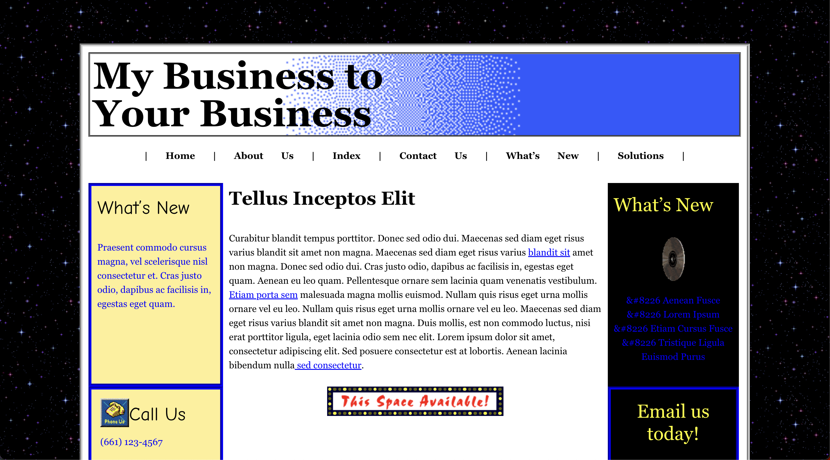 Old website shown before redesign