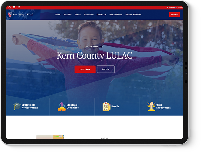 Screenshot of KC Lulacs wordpress website design